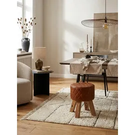 KADIMA DESIGN Sitzhocker Leder 35 x 46 x 35 cm Braun