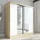 A&J MöbelLand Schwebetürenschrank SOLO 200 x 215 x 59,5 cm Beige/Weiß