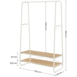 MID.YOU Colten Garderobenständer 100 x 45 x 160 cm Weiß