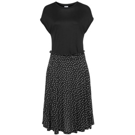 BEACHTIME Jerseykleid, Damen schwarz-gepunktet-bedruckt, Gr.38