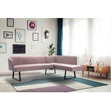 exxpo - sofa fashion Eckbank »Americano«, mit Keder und Metallfüßen, Bezug in verschiedenen Qualitäten, pink,