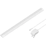 ledscom.de LED Unterbau-Leuchte SIRIS weiß matt mit Netzteil, flach, 50cm, 655lm, weiß