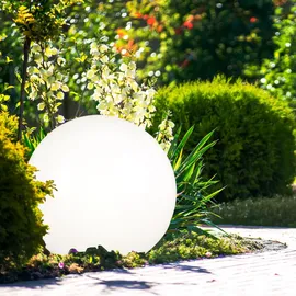 ETC Shop 4er Set Outdoor LED Solar Kugel Leuchte Deko Lampe IP44 8hrs Beleuchtung Erdspieß Garten Veranda Hof Weg