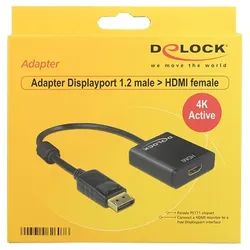 Delock Adapter Displayport 1.2 male > HDMI female 4K Active Videokonverter Parade PS171