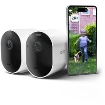 Arlo Pro 5 Überwachungskamera Aussen WLAN, 2K+ HDR Video, Kabellos, Verbesserte Farbnachtsicht, 160° Blickwinkel, Spotlight, 2-Wege Audio, Alarm Sirene Secure Testzeitraum, 2er Set,