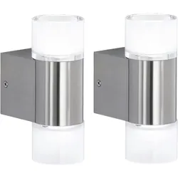 Mendler 2er-Set Trio LED Wandleuchte RL181, Strahler Wandlampe, inkl. Leuchtmittel
