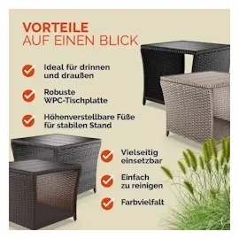CASARIA Beistelltisch 45x45x40cm schwarz