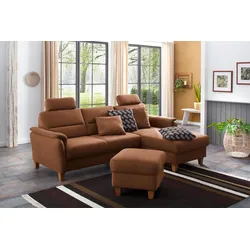 Polsterhocker HOME AFFAIRE "Palmera", braun, B:58cm H:48cm T:58cm, 100% Polyester, Struktur (100% Polyester), Luxus-Microfaser in Lederoptik (100% Polyester), Hocker, mit Stauraum, passend zur Serie »Palmera«