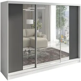 A&J MöbelLand Schiebetürenschrank VIDA 200 x 215 x 59,5 cm Grau