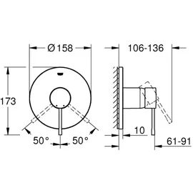 Grohe Essence Duscharmatur Unterputz Einhandmischer für 1 Verbraucher Brushed Cool Sunrise 24057GN1