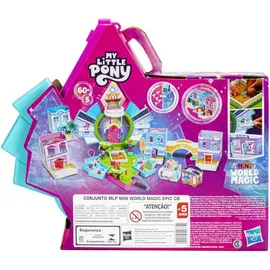 Hasbro My Little Pony Mini World Magic Mini-Kristallspielhaus, Spielset mit 5 Sammelfiguren, 3 cm