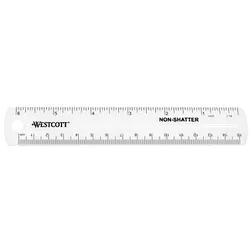 WESTCOTT Lineal 15,0 cm, transparent