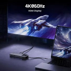 UGREEN Uno USB-C Hub mit 10Gbps USB-C & USB-A Datenanschlüssen 4K@60Hz HDMI für MacBook Pro/Air, iPad Pro, Surface, XPS, Thinkpad und mehr