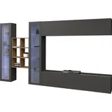 Home Affaire Wohnwand HOME AFFAIRE "Maruska", grau (anthrazit, anthrazit), B:320cm H:180cm T:30cm, Holzwerkstoff, Kastenmöbel-Sets, Wohnwand