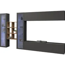 Home Affaire Wohnwand HOME AFFAIRE "Maruska", grau (anthrazit, anthrazit), B:320cm H:180cm T:30cm, Holzwerkstoff, Kastenmöbel-Sets, Wohnwand