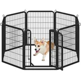 Yaheetech Welpenauslauf 8-teilig faltbar Schwarz 80 cm