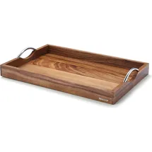 Continenta Tablett mit Metallgriffen, Serviertablett in herausragender Qualität mit Metall Emblem, Größe: 53 x 36 x 5 cm,,