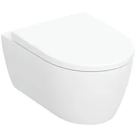 Geberit iCon Set Wand-WC Tiefspüler, geschlossene Form, Rimfree, mit WC-Sitz, weiß/KeraTect 501664008