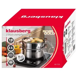 Klausberg Topf-Set 3-tlg. Dampfgartopf + Suppentopf + Dämpfeinsatz
