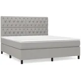 vidaXL Boxspringbett mit Matratze Hellgrau 160x200 cm Stoff1398233