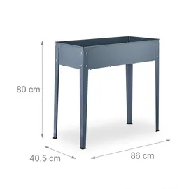 Relaxdays Hochbeet Metall 80 x 86 x 40,5 cm Grau