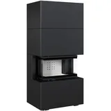 Kratki Kamineinsatz NBC/EASY BOX 7 kW Ø 160 Bausatz Black Mit Türfeder