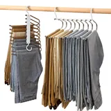 2 StüCk 9 In 1 rutschfeste Magische HosenbüGel,HosenbüGel Platzsparend, Mehrfach-KleiderbüGel,Jeder Kann 9 StüCk Aufnehmen Anzughosen,Hosen, Jeans, Schals, HandtüCher,Krawatten