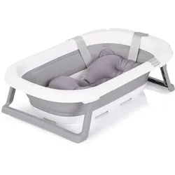 Chipolino Babywanne Isla mit Badekissen faltbar, integrierter Wasserablauf grau