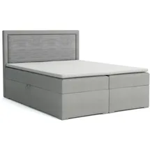 Deine Möbel 24 Boxspringbett JOHN II 200 x 200 cm H3 Grau/Hellgrau