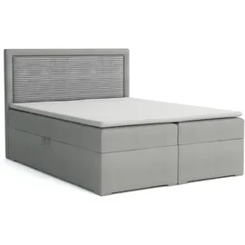 Deine Möbel 24 Boxspringbett JOHN II 200 x 200 cm H3 Grau/Hellgrau