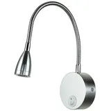Licht-Erlebnisse Wandleuchte JAN flexibel, Silber Aluminium Acrylglas 1x LED 3W | LE109499