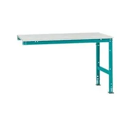 Manuflex Ansatztisch UNIVERSAL Standard, Tischplatte Kunststoff, 1500x1000, wasserblau