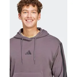 adidas Herren Kapuzensweat Essentials 3-Streifen French Terry, Größe L in Grau GRESTR/BLACK