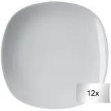 Home4You Dessertteller 12er Set - 19,5 x 19,5 cm - Porzellan - 12er Set