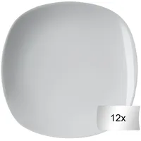 Home4You Dessertteller 12er Set - 19,5 x 19,5 cm - Porzellan - 12er Set