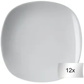 Home4You Dessertteller 12er Set - 19,5 x 19,5 cm - Porzellan - 12er Set