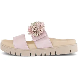 Gabor Pantolette GABOR, Damen, Gr. 40, rosé, Veloursleder, unifarben, Schuhe Pantolette, Plateau, Sommerschuh, Schlupfschuh mit Bast-Zierblüte