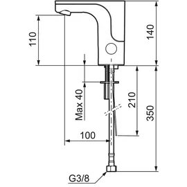 MORA ARMATUR MORA MMIX tronic WMS, Waschtischarmatur für KW o. vorgemischtes Wasser, Netzanschluss Cr