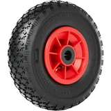 Wiltec Rad 3.00-4 85 x 260 mm 90 kg, Schubkarren Komplettrad mit Kunststofffelge, Winkelventil, Luftreifen für Sackkarre, Bollerwagen u.a