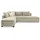luma-home Federkern Ecksofa Doppelbett Dauerschläfer Bettkasten Couch in Cord Beige Grau & 15161 - 2 Jahre Gewährleistung - mind. 14 Tage Rückgaberecht - Beige