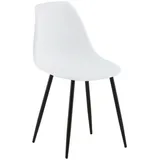 Livetastic Stuhl-Set, Schwarz, Weiß, Metall, Kunststoff, rund, 45.5x81x58 cm, abwischbar, Esszimmer, Stühle, Esszimmerstühle, Esszimmerstühle-Set