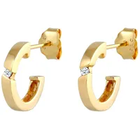 Diamore Elli DIAMONDS Earrings Women Creole with Diamond (0.03 ct.) in 585 Yellow Gold