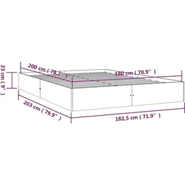 vidaXL Massivholzbett 180x200 cm - Braun, Holz, Kiefer, Schlafzimmer, Betten