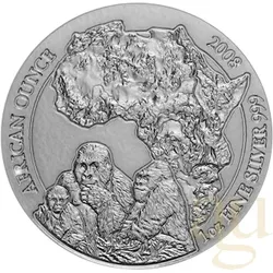 1 Unze Silbermünze Ruanda Berggorilla 2008