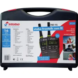 Stabo freetalk com III Funkkoffer 20263 PMR-Handfunkgerät 2er Set