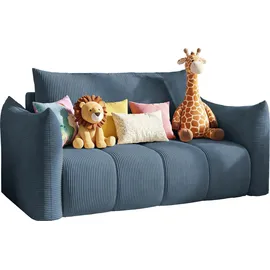 WFL GROUP Schlafsofa Lilo 120 x 86 x 101 cm Cordstoff Marineblau