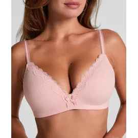Hunkemöller Bügelloser BH "Vorgeformter BH ohne Bügel Lola", Damen, Gr. 80D, Cup D, rosa, 58% Polyamid, 25% Polyester, 17% Elasthan, BHs