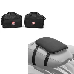 Set: Alukoffer Innentaschen passend für BMW R 1250 / 1200 GS / Adventure 04-21 Koffer Taschen Bagtecs MS1 + Gel Sitzkissen BMW R 1200 GS / Adventure Komfortkissen S Tourtecs schwarz