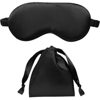 Schlafmaske Frauen Damen, Seide super weiche Augenmaske Augenschirm, Lichtblockierende Schlafmasken für Reisen, Nickerchen, Hause (Schwarz)