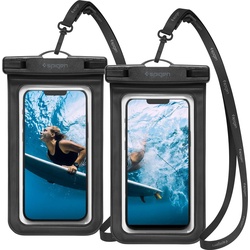 Spigen A601 UNIVERSAL WATERPROOF CASE 2 PCS., Black (Universal), Smartphone Hülle, Schwarz